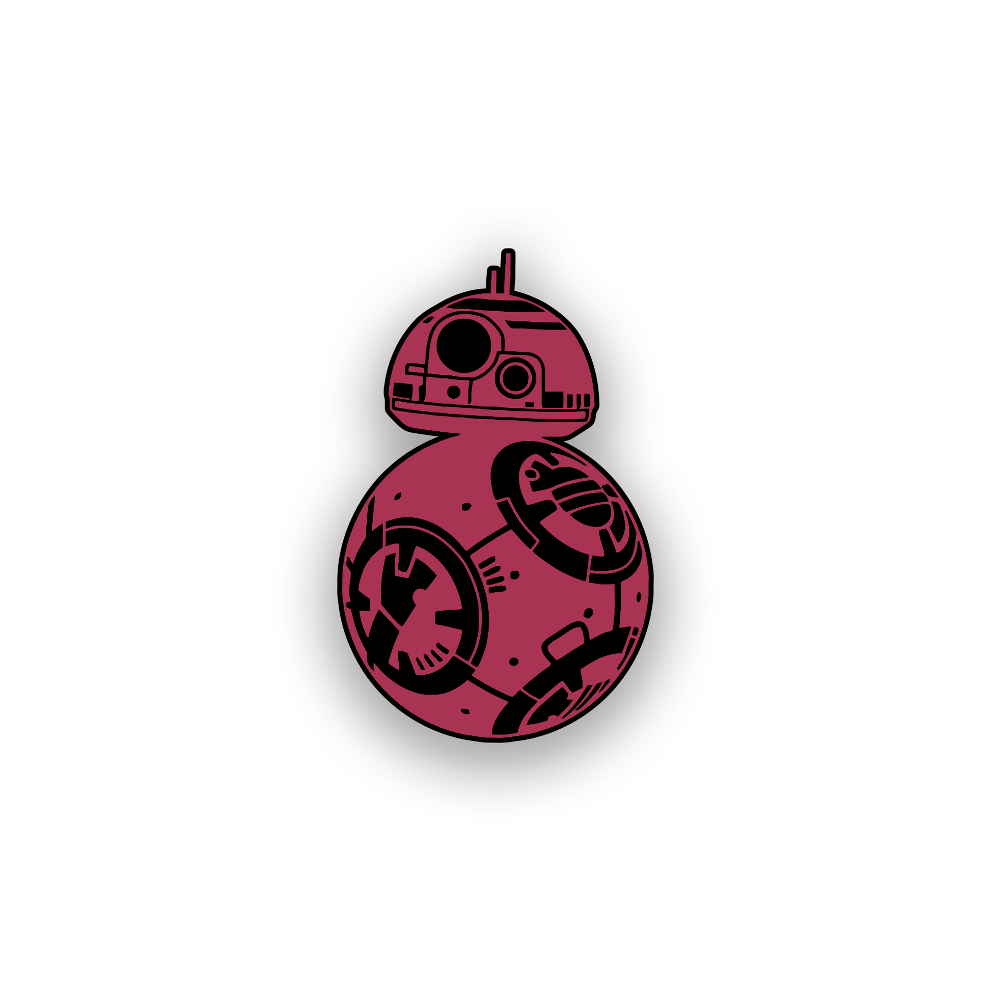 Custom sci fi robot car emblem with precision engraved automotive artwork