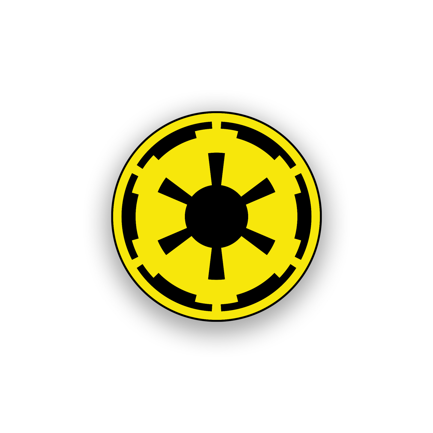 Custom car emblem inspired by a galactic imperial symbol