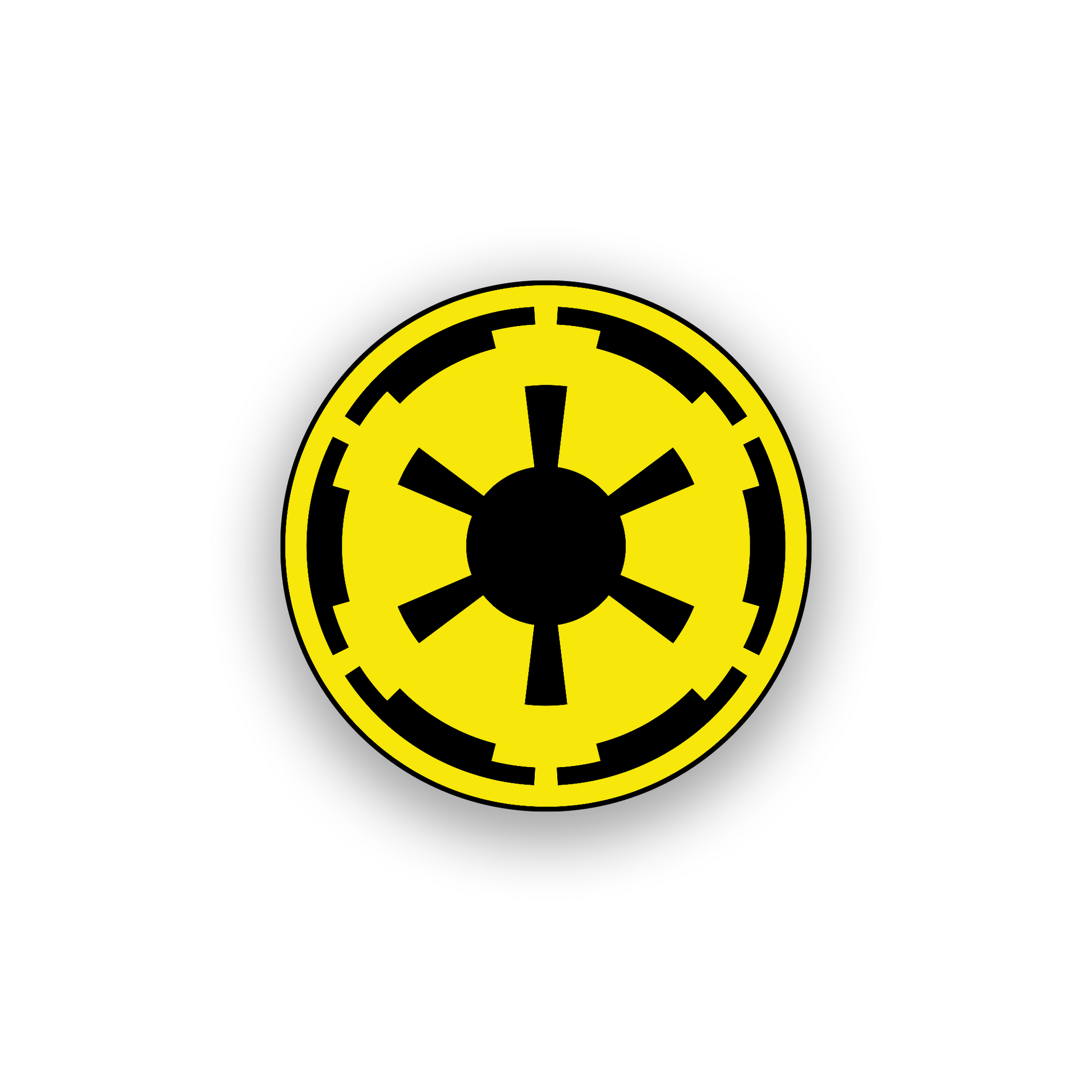 Custom car emblem inspired by a galactic imperial symbol