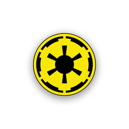 Custom car emblem inspired by a galactic imperial symbol