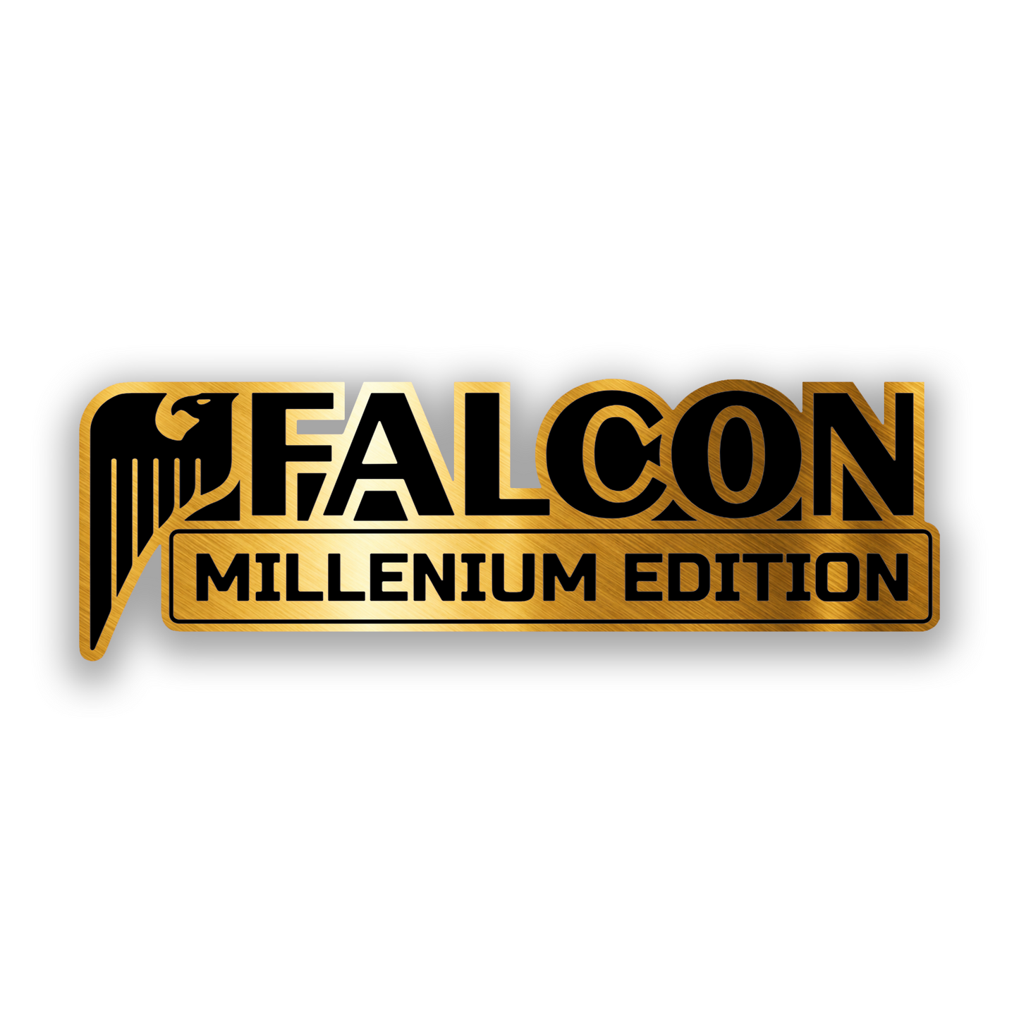 Falcon Millenium Edition 1PC Car Badge Fender Emblem Brushed Silver Truck Exterior Decal