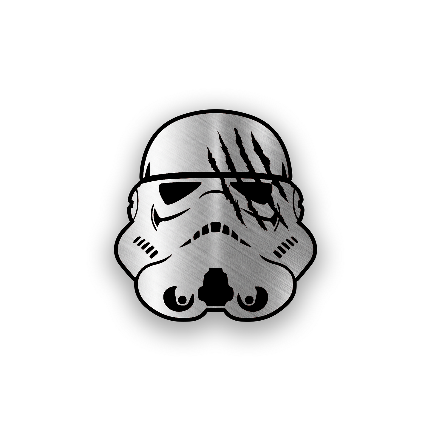 Star Wars inspired engraved car badge with bold sci fi emblem design