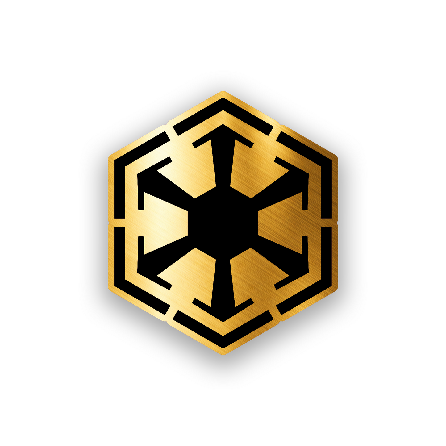 Engraved space fantasy car badge with futuristic circular emblem design