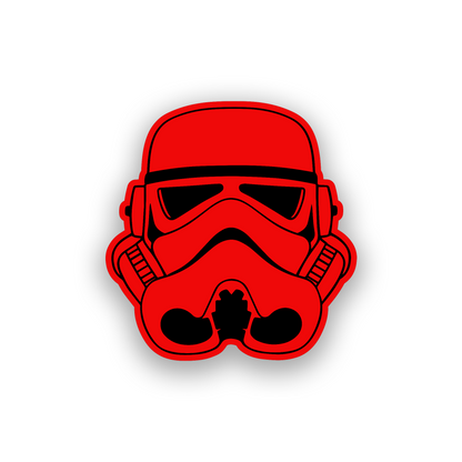 Engraved sci fi helmet vehicle badge for personalized car or truck styling