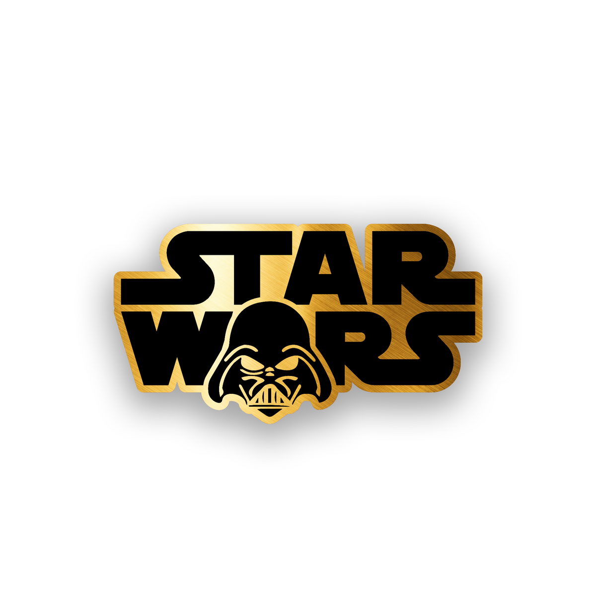Custom galactic car emblem with precision engraved sci fi design