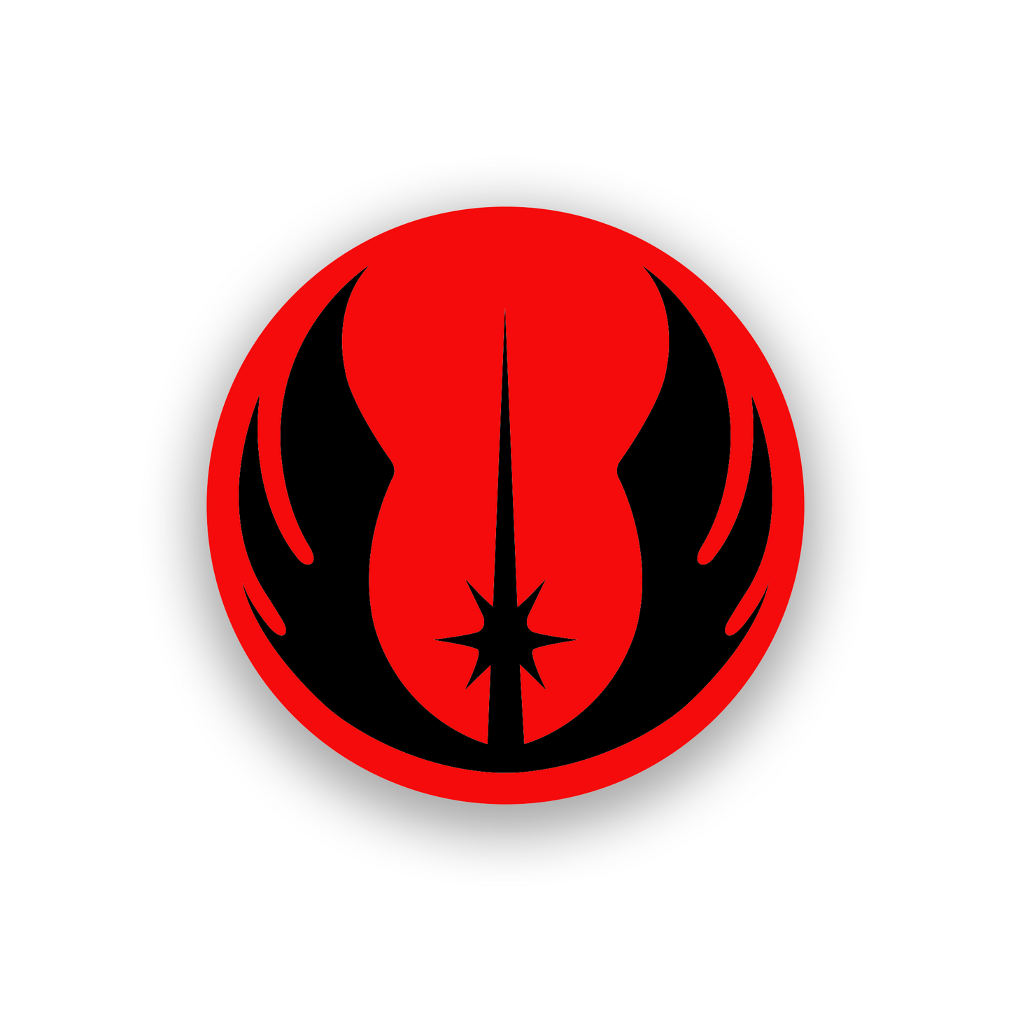 Engraved sci fi car emblem badge with clean circular symbol design