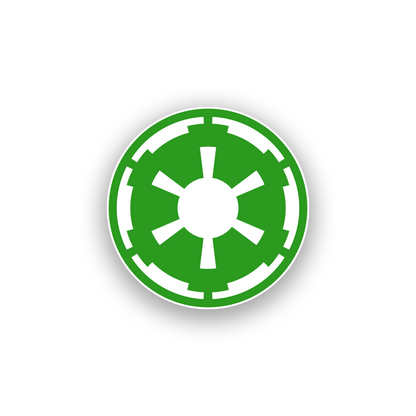Laser engraved automotive badge featuring a space inspired circular logo