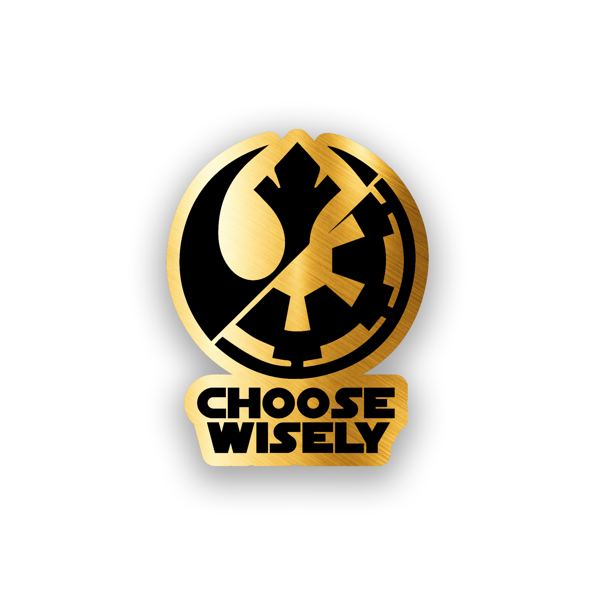 Custom Star Wars style car emblem with engraved circular symbol