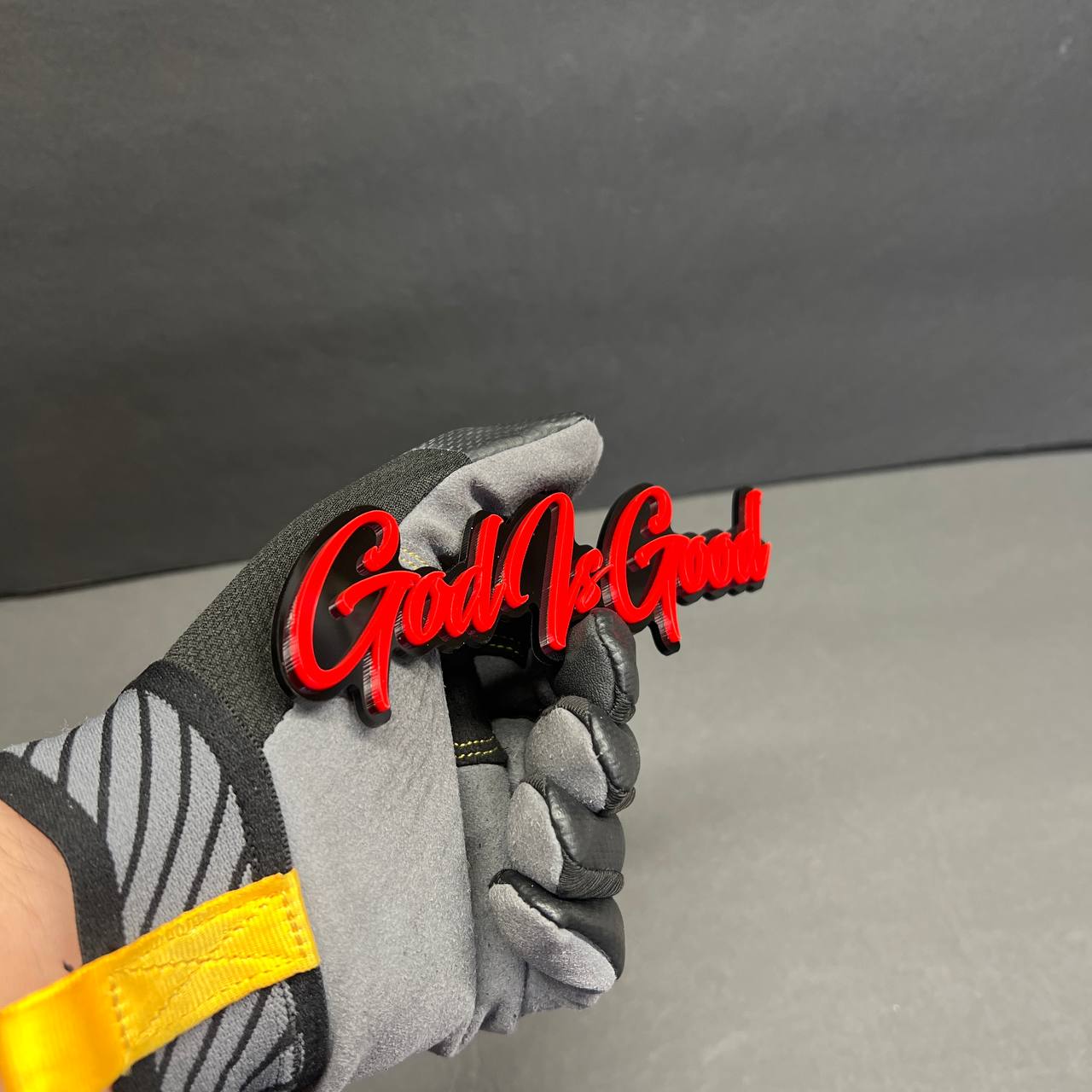 Christian faith inspired text badge glossy acrylic emblem for Chevy Silverado