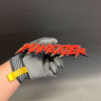 Aggressive MANEATER lettering emblem designed for truck and performance builds