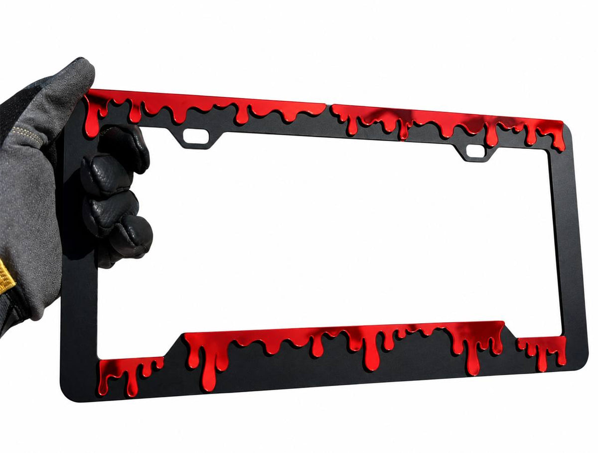 Custom mirror slime drip car plate frame for Jeep Bronco Wrangler Silverado and F150