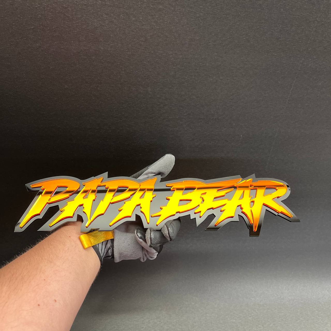 custom sharp text car badge layered gradient performance style