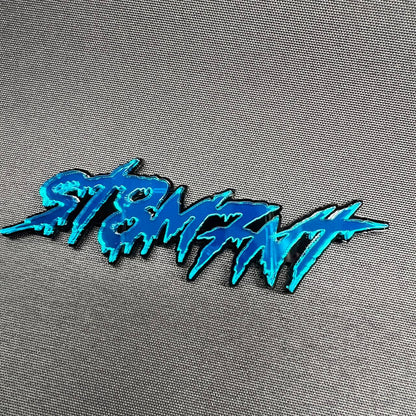 custom dripping text badge installed tailgate bold style