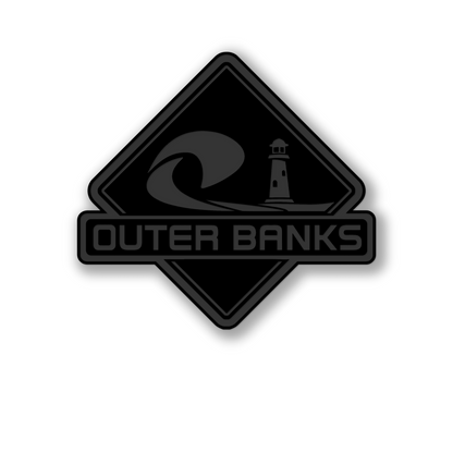 Outer Banks lighthouse custom color tailgate badge with durable automotive adhesive