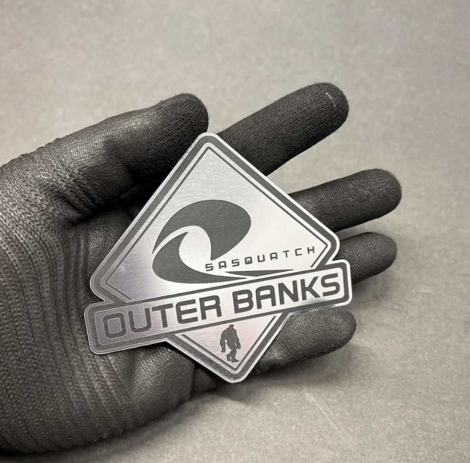 Custom Outer Banks Sasquatch fender emblem for truck exterior decoration