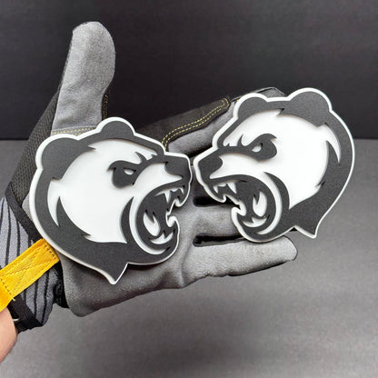 Angry Panda badge emblem pair for car truck fender hood or tailgate installation