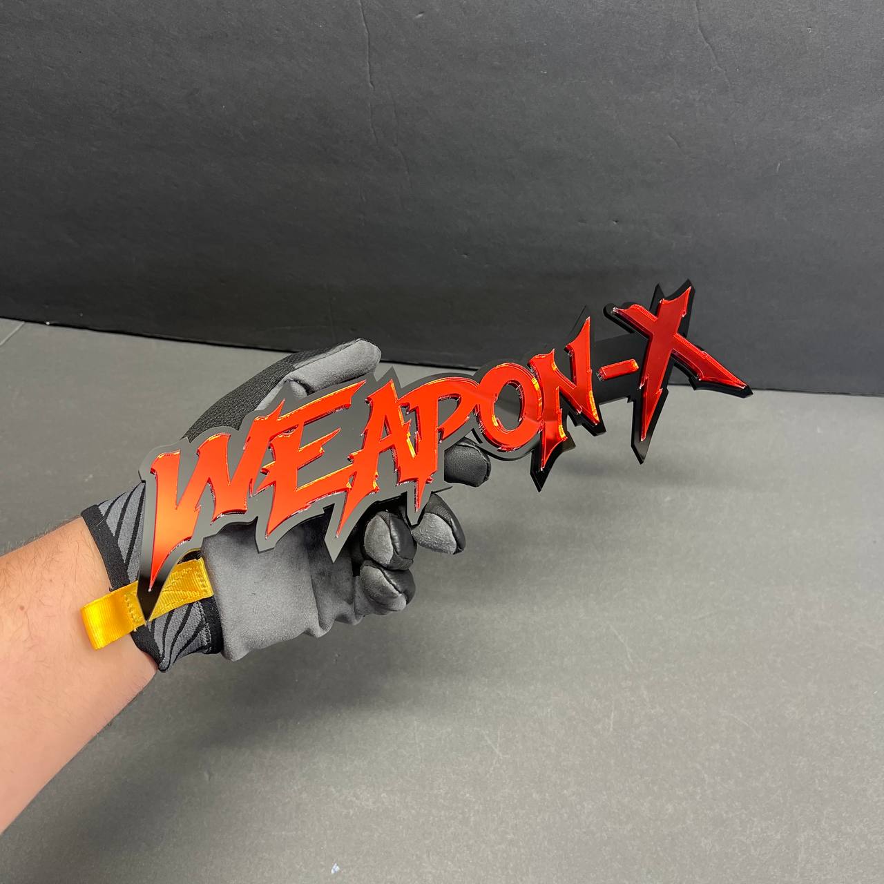 Weapon X custom layered acrylic emblem for Tacoma and Tundra trucks