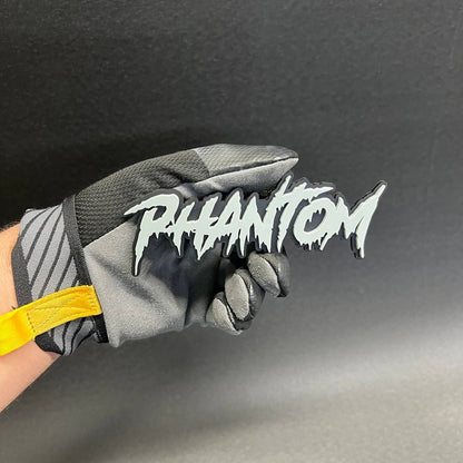 Custom dripping lettering acrylic emblem with aggressive Phantom design