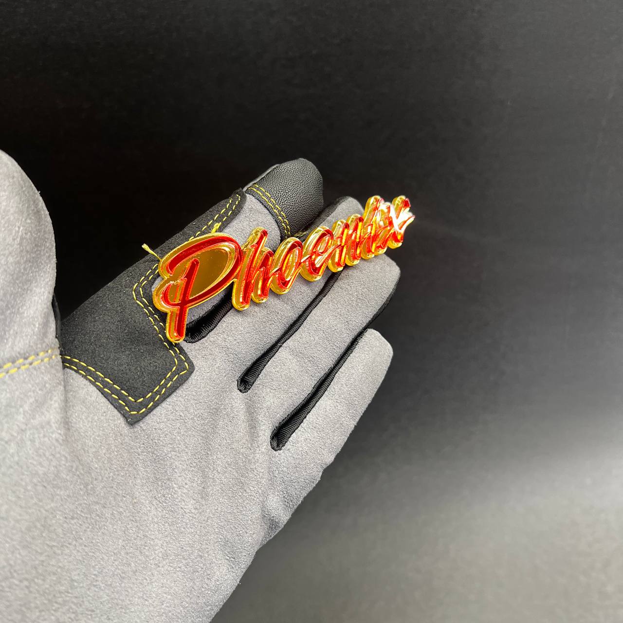 Phoenix script fender badge for Dodge Challenger exterior decal and trim accent.