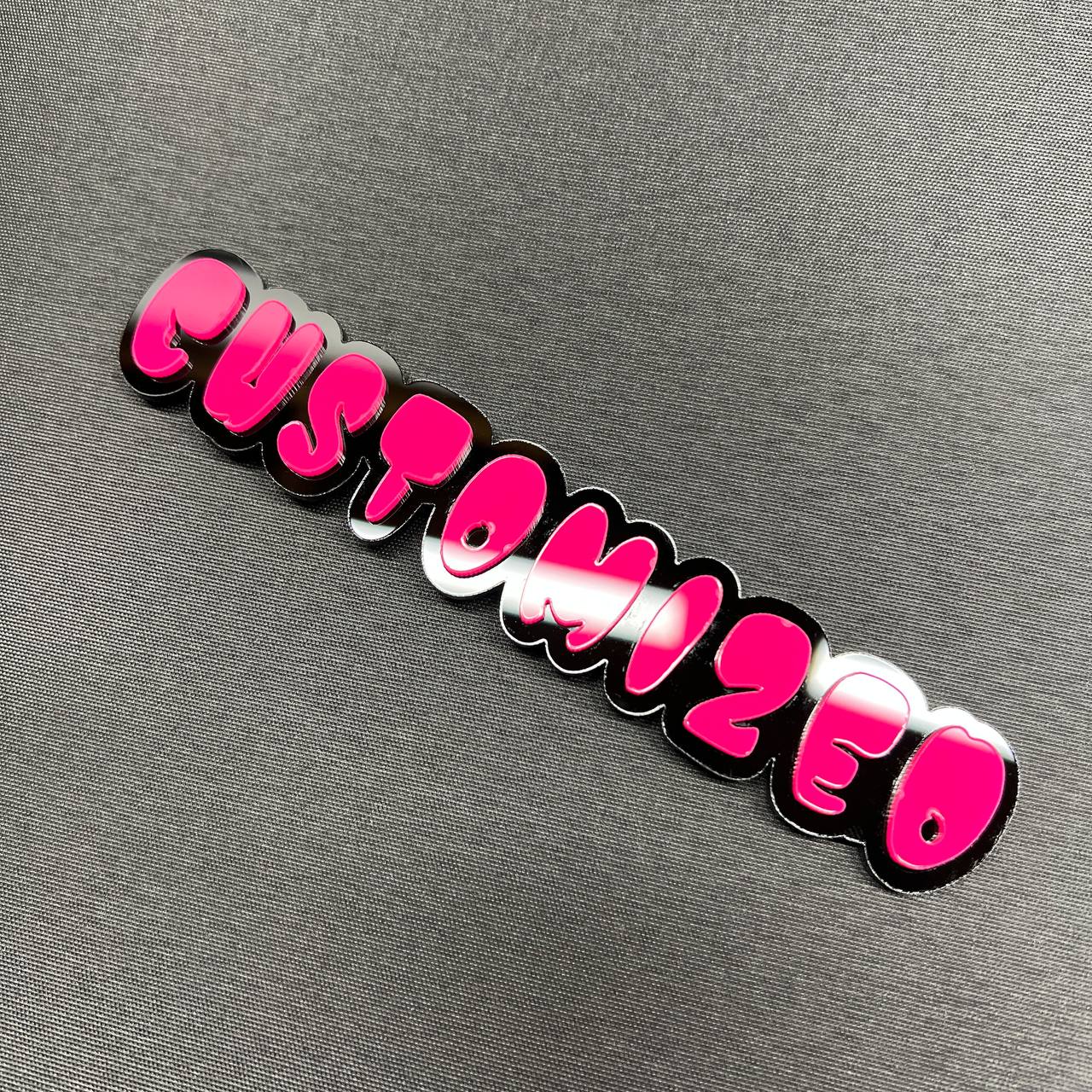 Custom made graffiti text badge for car, truck, or SUV exterior