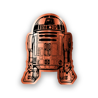 Custom Star Wars inspired R2-D2 badge with clean engraved automotive styling