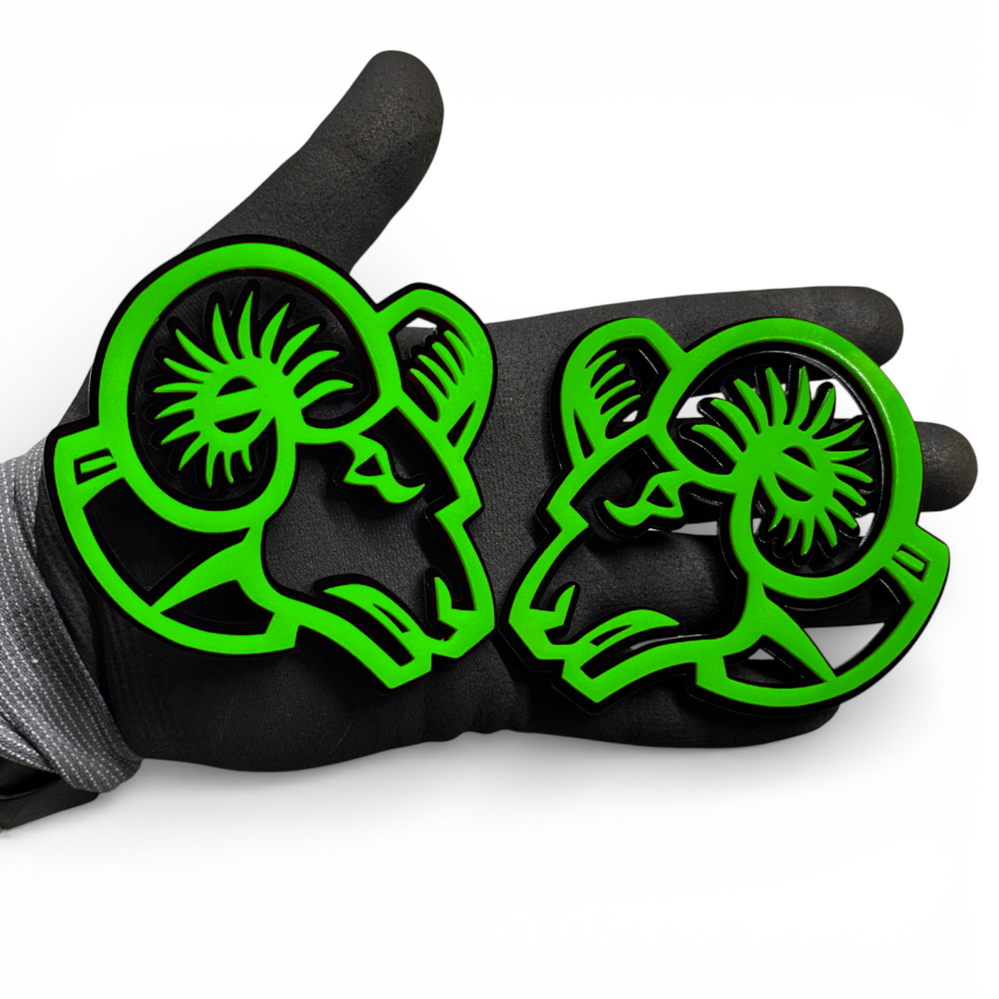 Custom angry Ram badge with red eye for truck fender hood or tailgate emblem placement