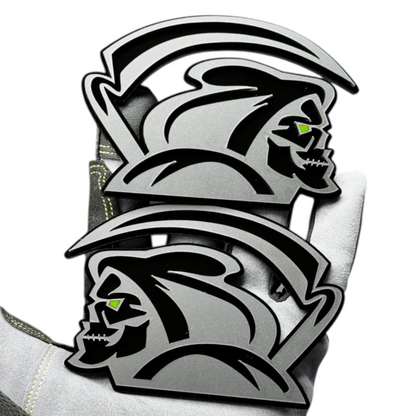 Grim Reaper fender badge pair for trucks cars SUVs and custom builds