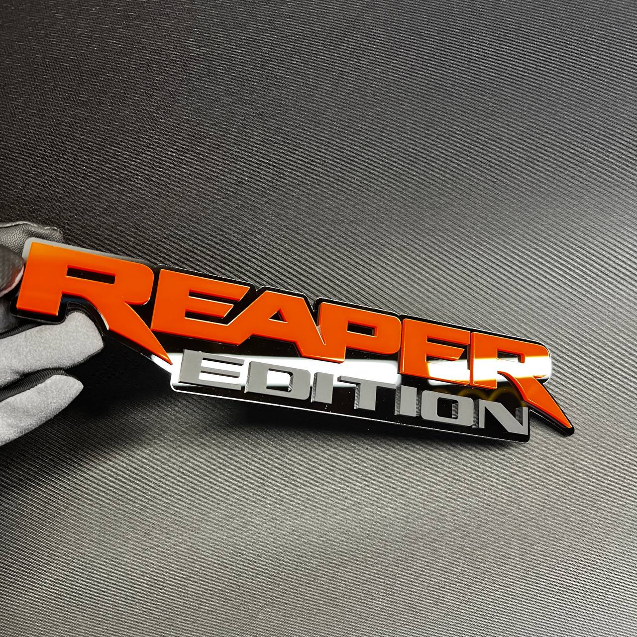 Performance style Reaper Edition auto badge for fender or tailgate
