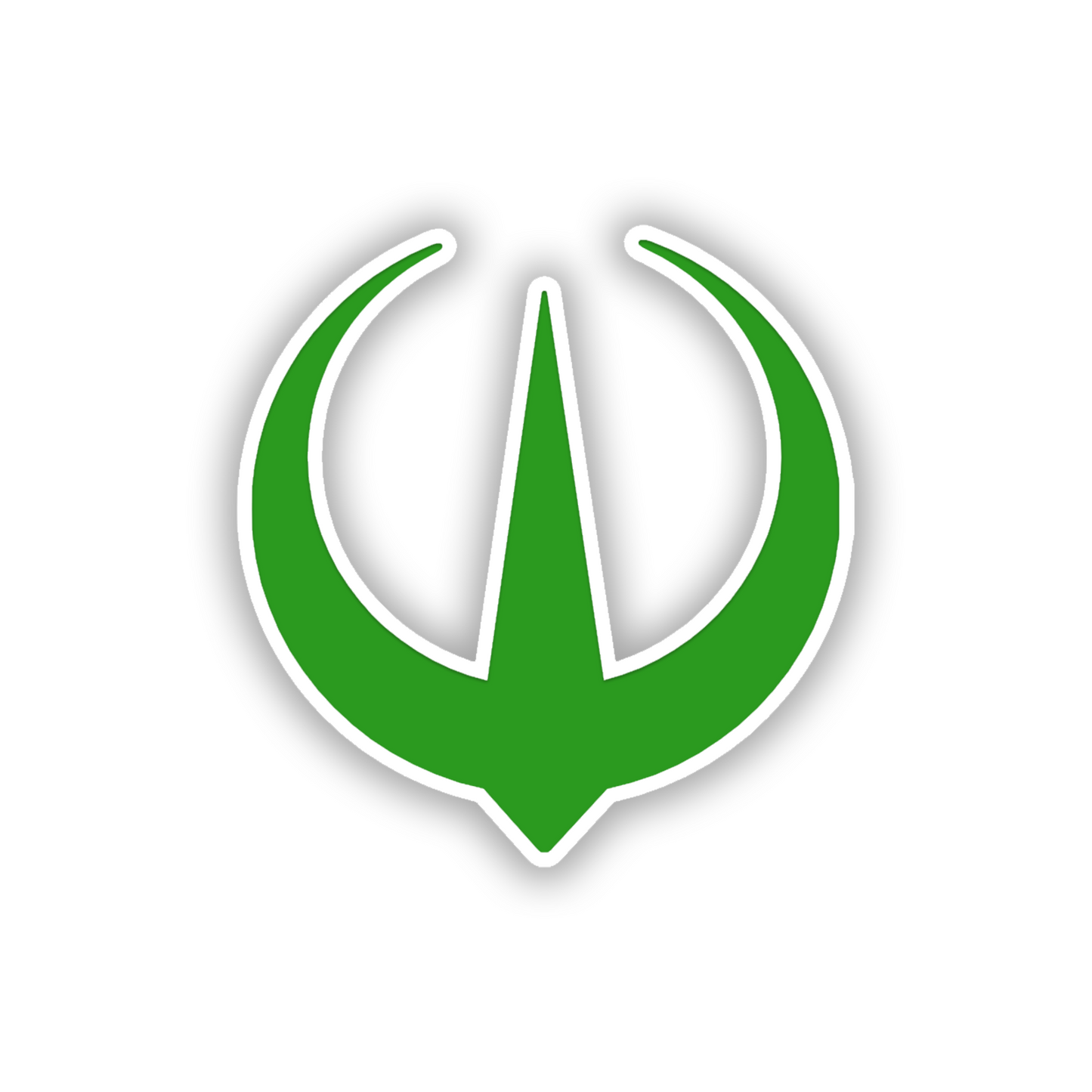 Silver sci-fi rebel symbol badge designed for car, truck, or SUV exterior