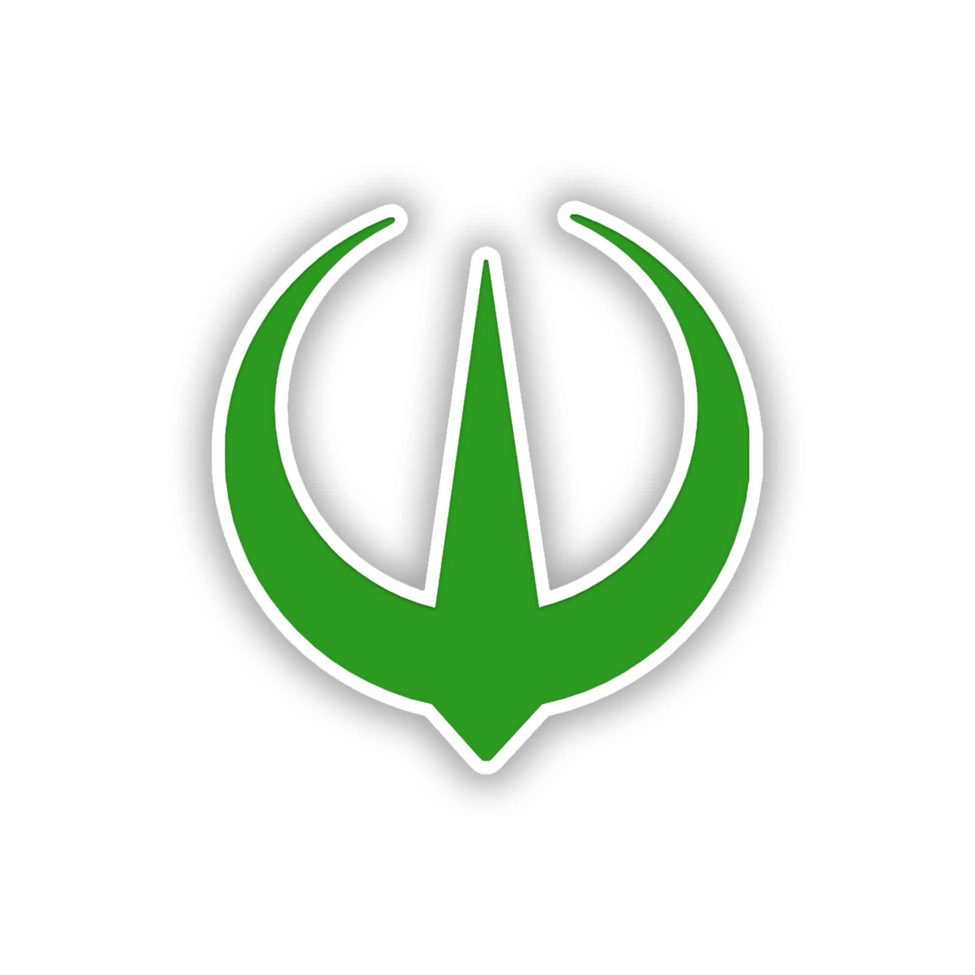 Silver sci-fi rebel symbol badge designed for car, truck, or SUV exterior