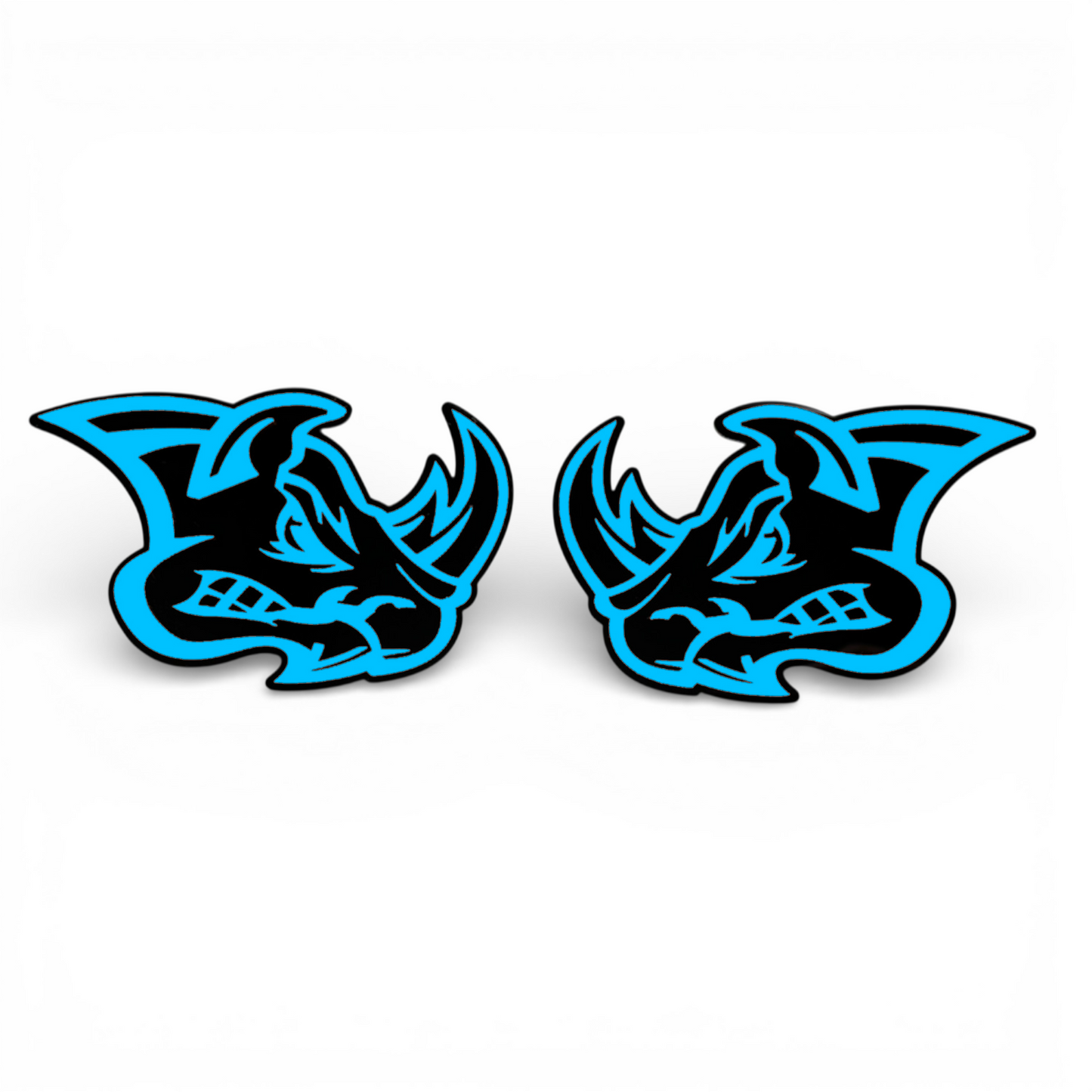 Aggressive Rhino car truck side emblem pair for custom aftermarket exterior styling
