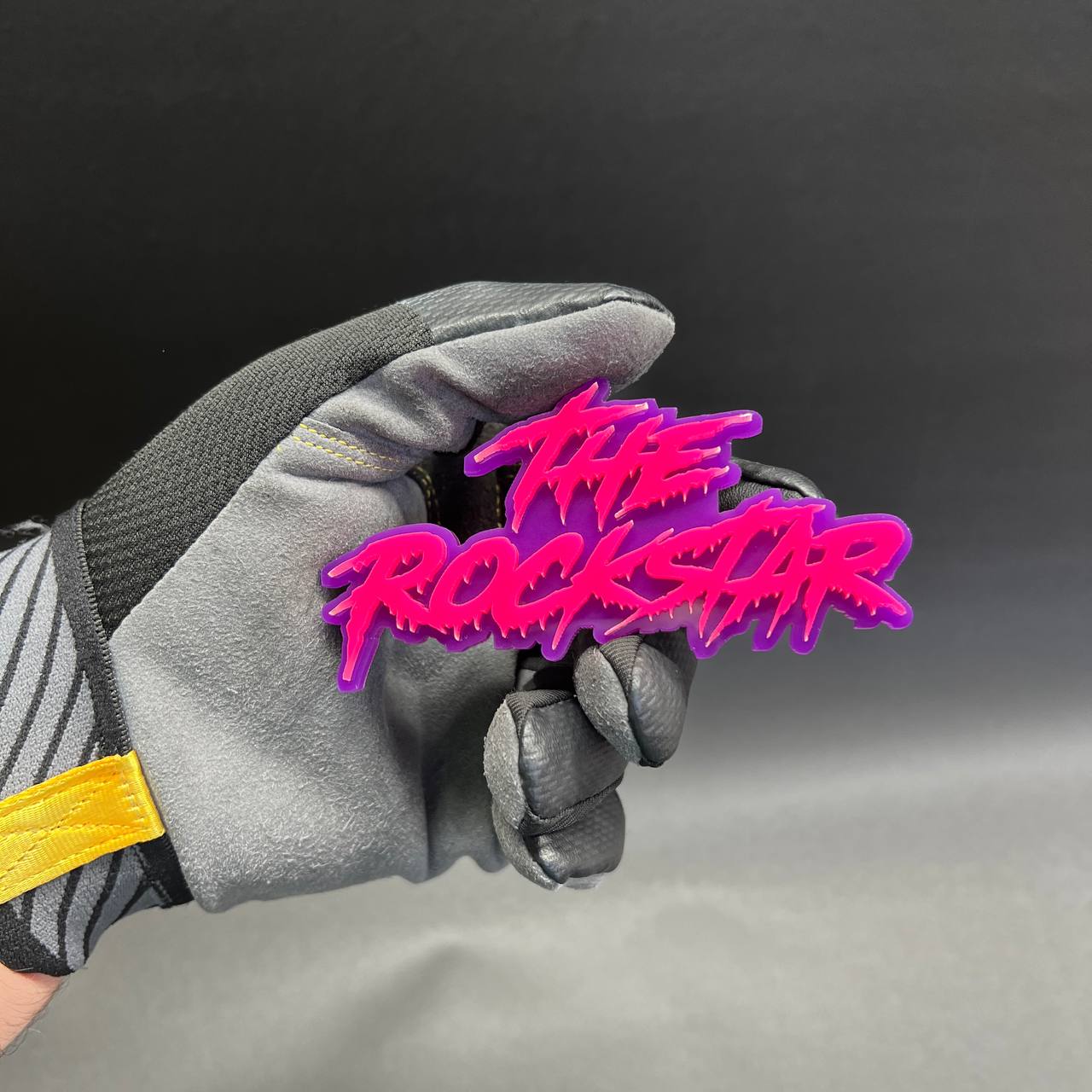 Neon pink and purple Rockstar acrylic car badge emblem for Ford F150 truck