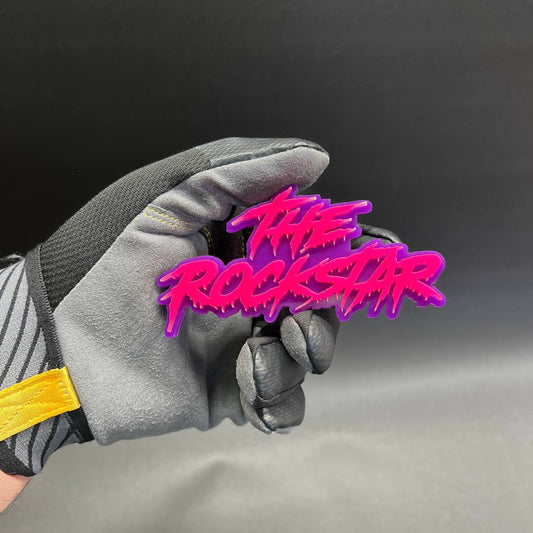 Neon pink and purple Rockstar acrylic car badge emblem for Ford F150 truck