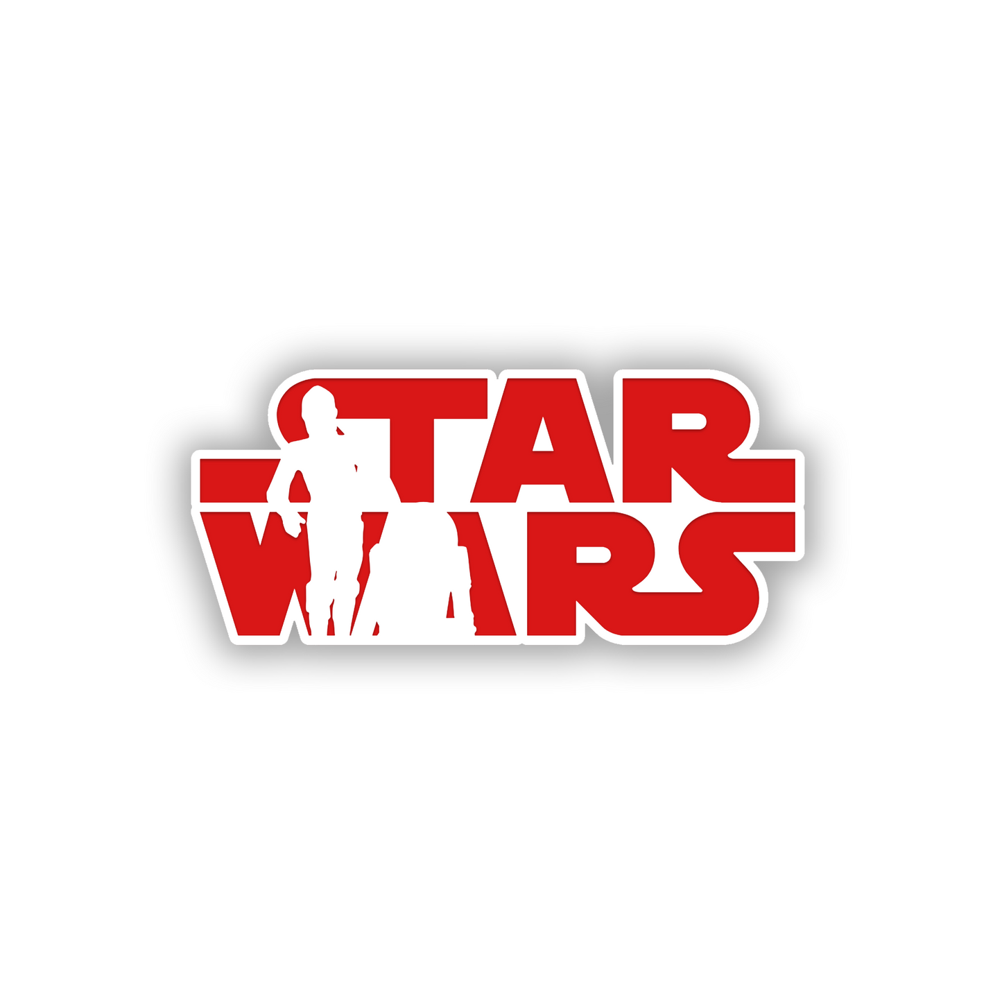 Star Wars style car exterior badge with bold stacked lettering