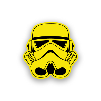 Space inspired automotive badge featuring an engraved helmet style emblem