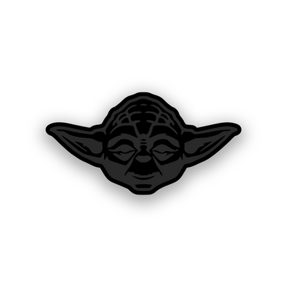 Engraved space fantasy car emblem with bold black and white design