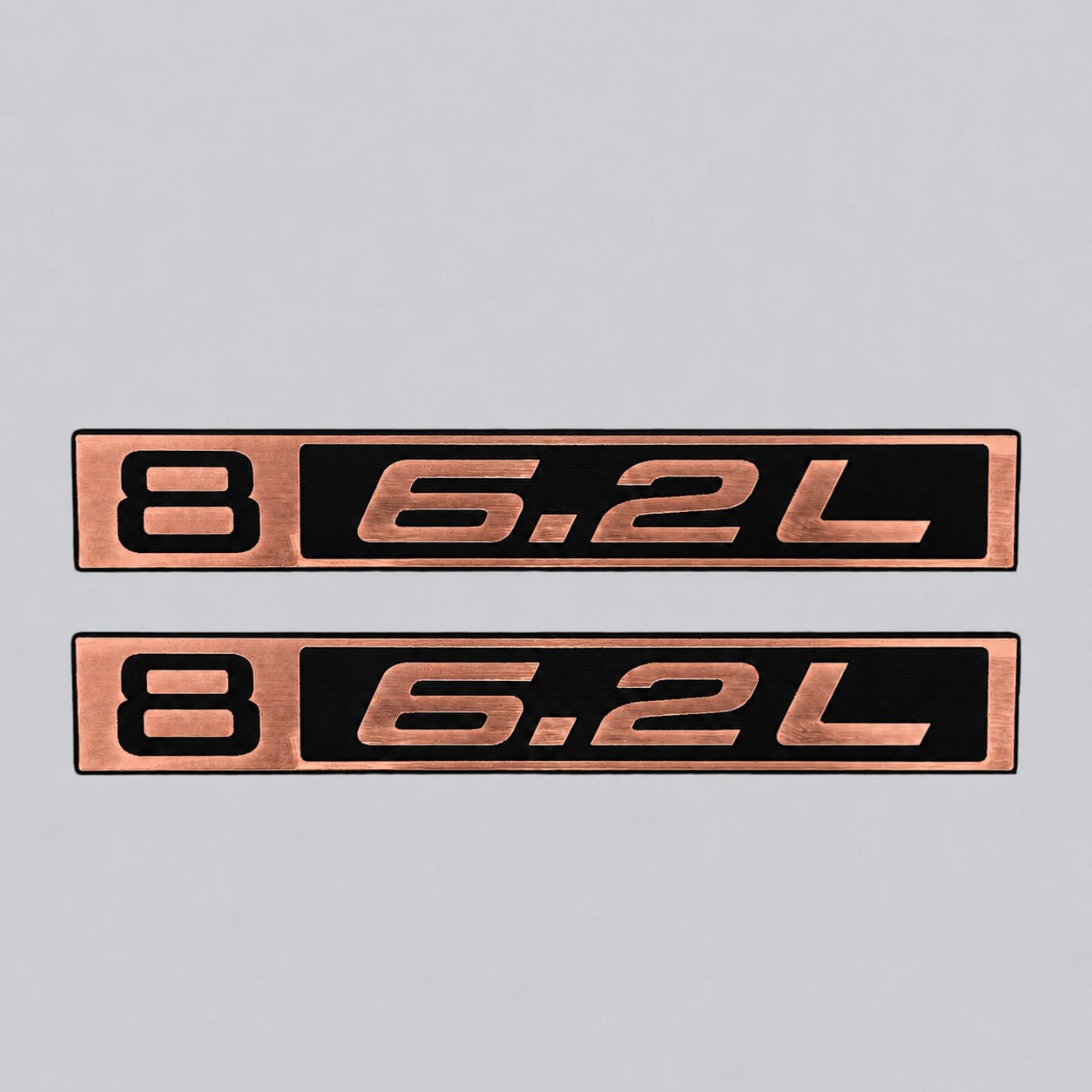 Custom billet style 6.2L emblem designed for Chevy C10 front fender upgrade.