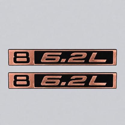 Custom billet style 6.2L emblem designed for Chevy C10 front fender upgrade.