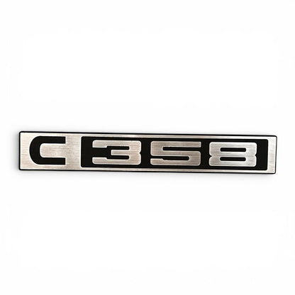 Custom C358 Chevy truck badge with silver billet look for 1967-1972 C10.