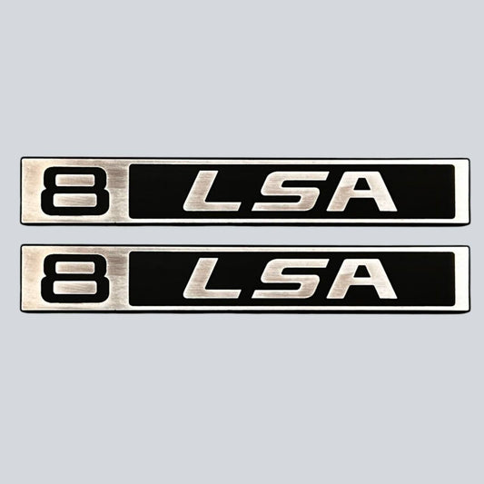 Silver billet LSA custom car badge for Chevy C10 front or fender install.