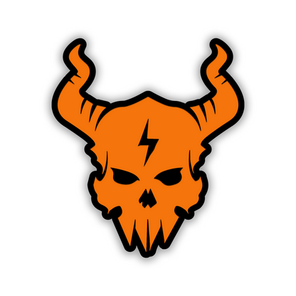 Lightbolt Skull fender badge in brushed silver and black automotive style