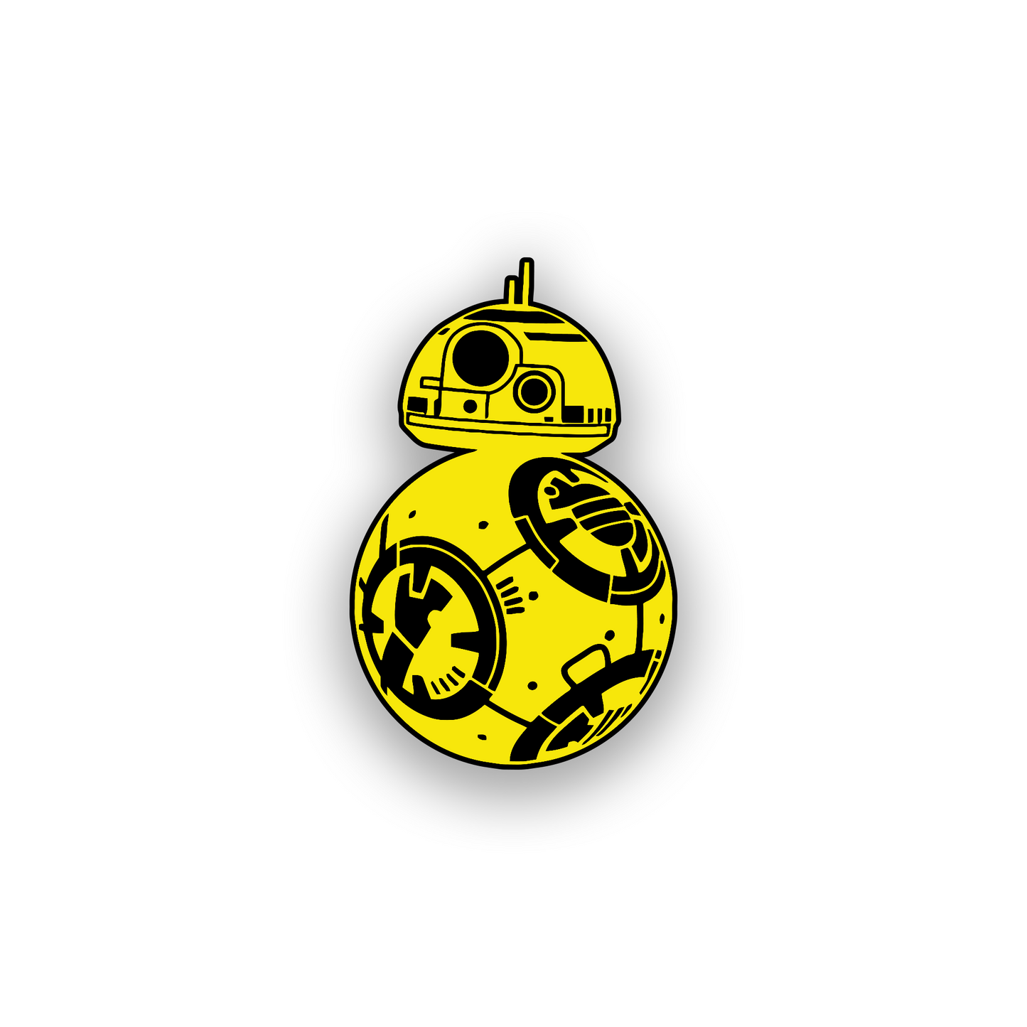 Laser engraved droid car badge for custom vehicle exterior styling