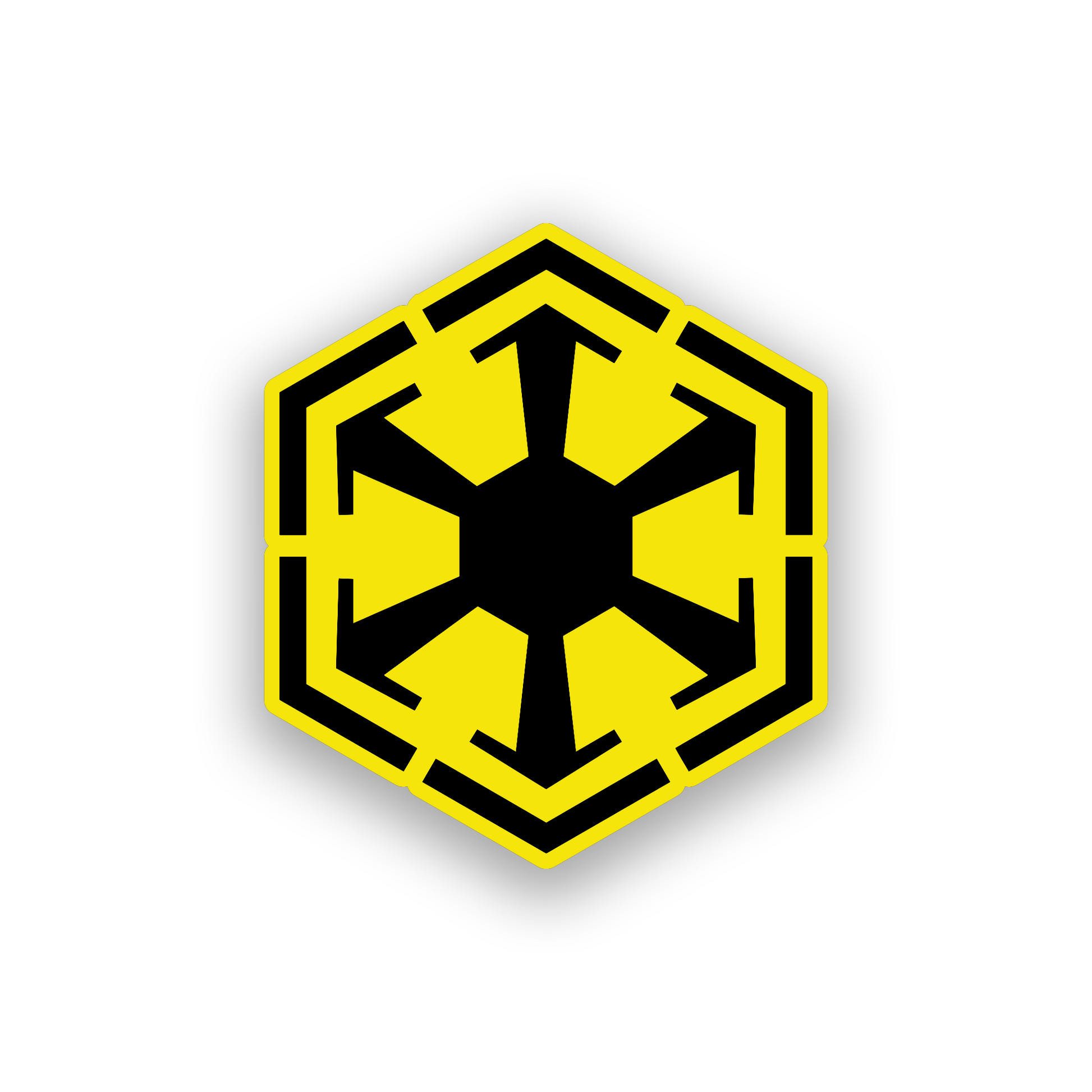 Engraved sci fi car emblem featuring a clean futuristic logo