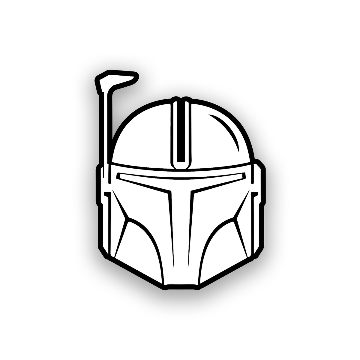 Custom Boba Fett inspired car emblem with strong engraved character design
