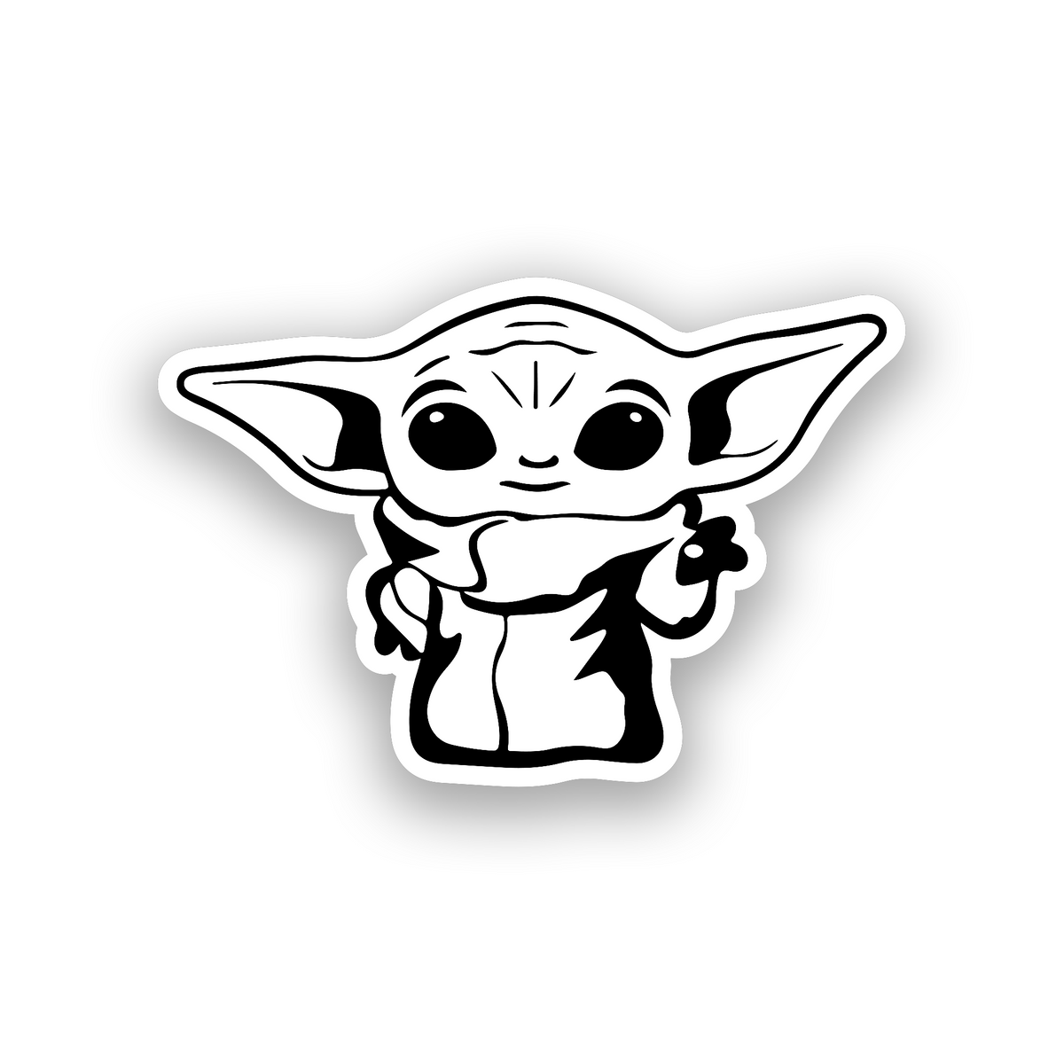 Star Wars inspired automotive badge with detailed Child character artwork