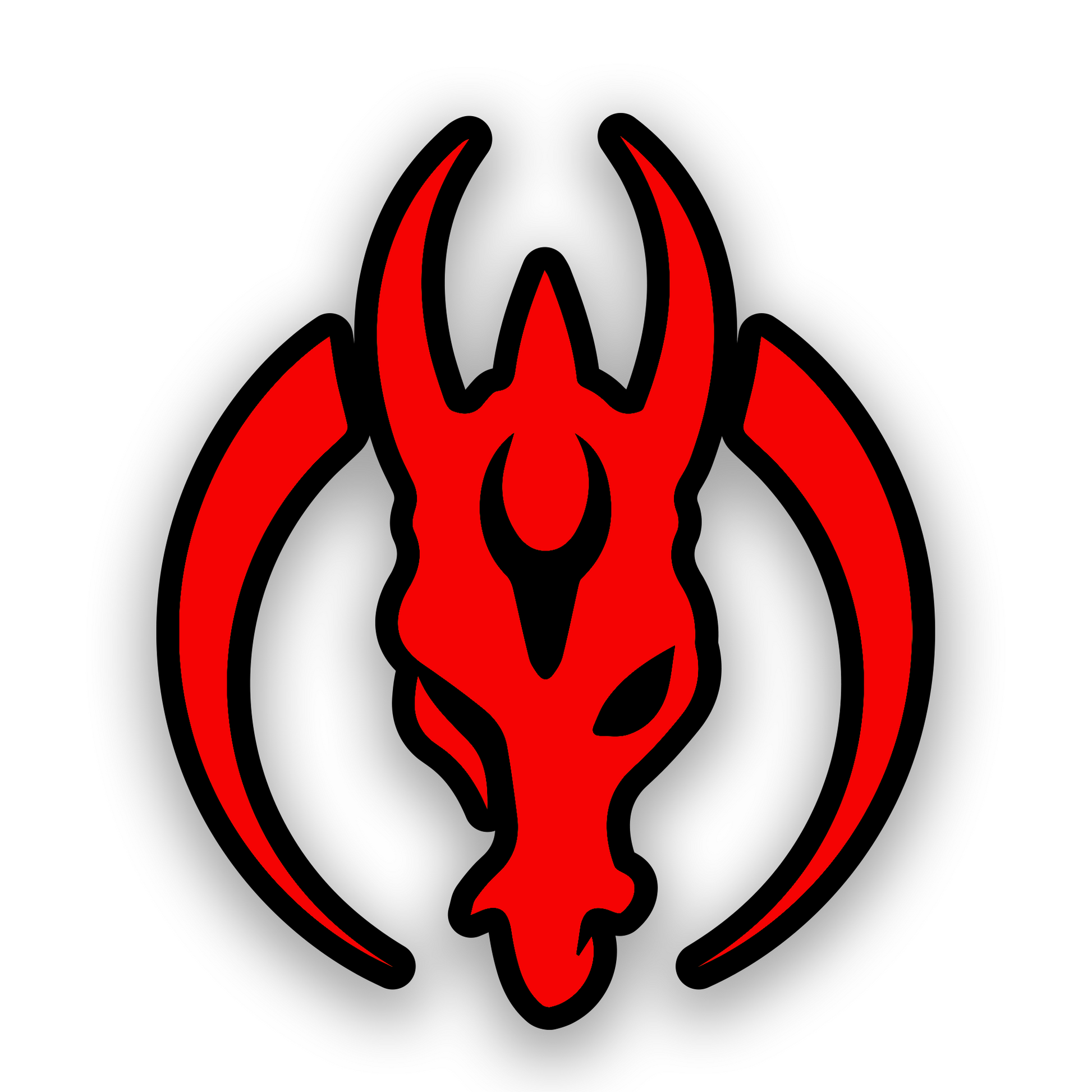Engraved car badge with Mandalorian Mercs inspired automotive artwork
