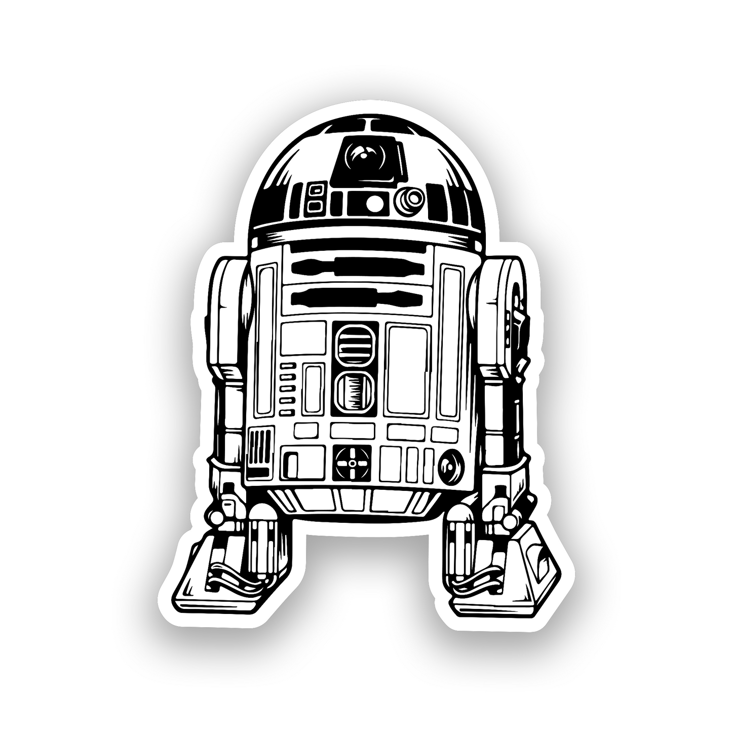 Star Wars inspired car emblem featuring a classic R2-D2 style droid artwork