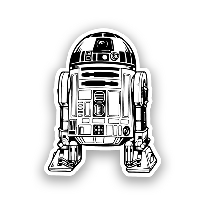Star Wars inspired car emblem featuring a classic R2-D2 style droid artwork