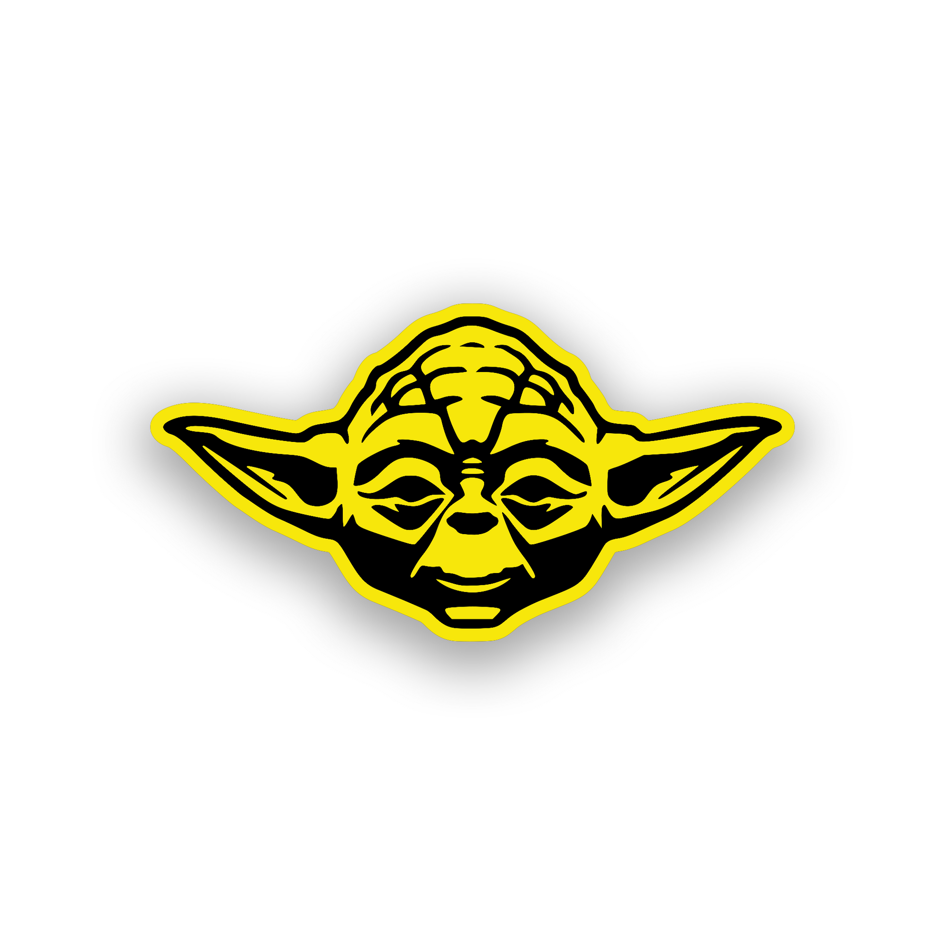 Futuristic car badge in Star Wars style with engraved sci fi symbol