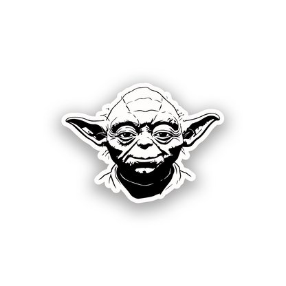 Custom Yoda inspired car emblem with bold engraved sci fi character design